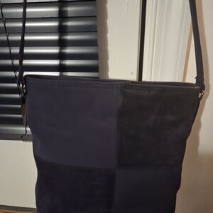 Navy Patchwork Shoulder Bag